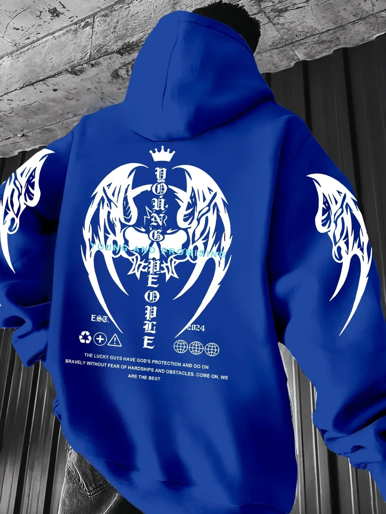 New 3D Men's Autumn/Winter Hoodie Sweatshirt Y2 Personalized Flower White Cotton Casual Large Size