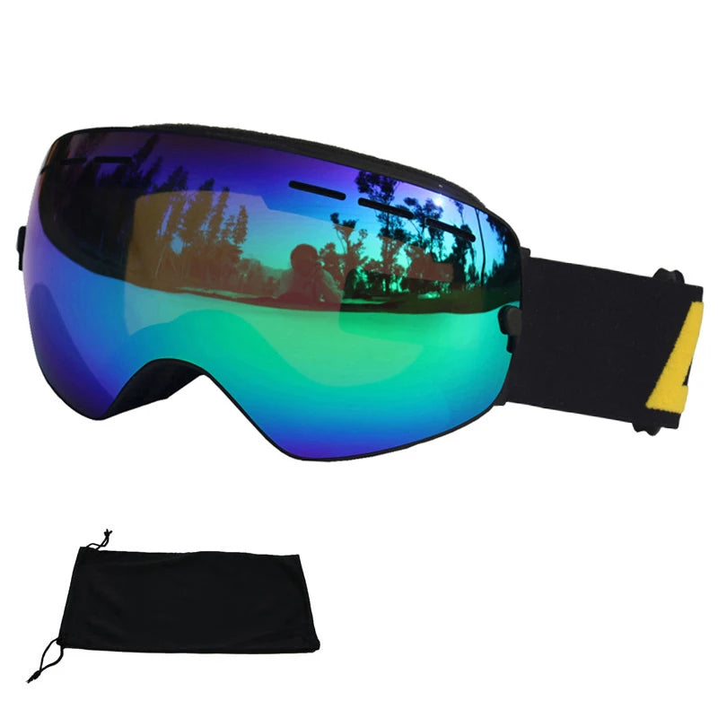 LOCLE Ski Goggles Double Layers Anti-fog UV 400 Ski Glasses Men Women Skiing Snowboard Skateboard Snow Goggles Ski Mask