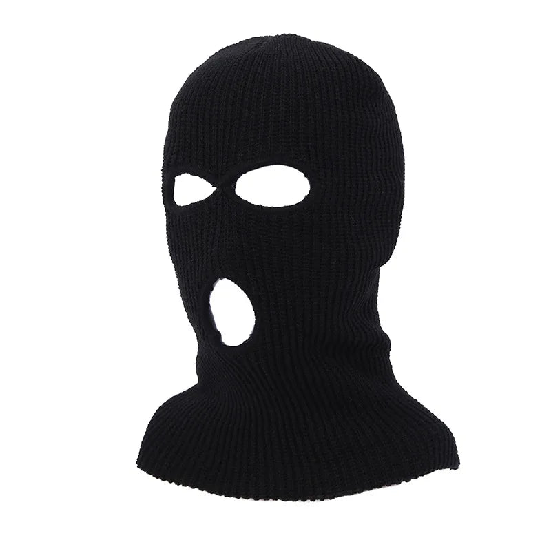 New Full Face Cover Ski Mask Hat 3 Holes Balaclava Army Tactical CS Windproof Knit Beanies Bonnet Winter Warm Unisex Caps