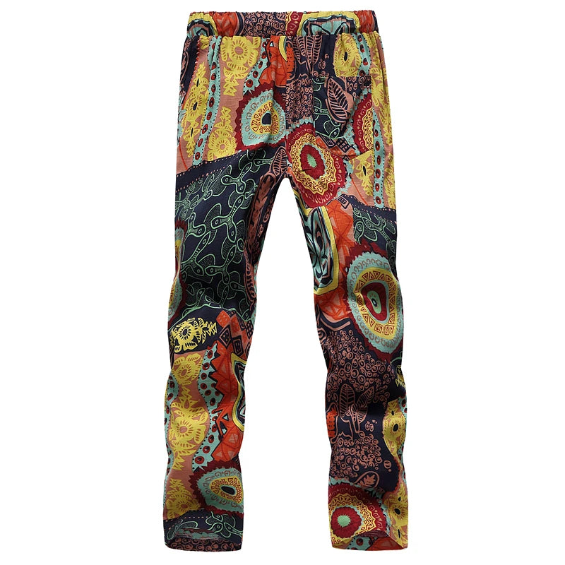 Summer thin men's large size shorts floral sports leisure nine-minute pants