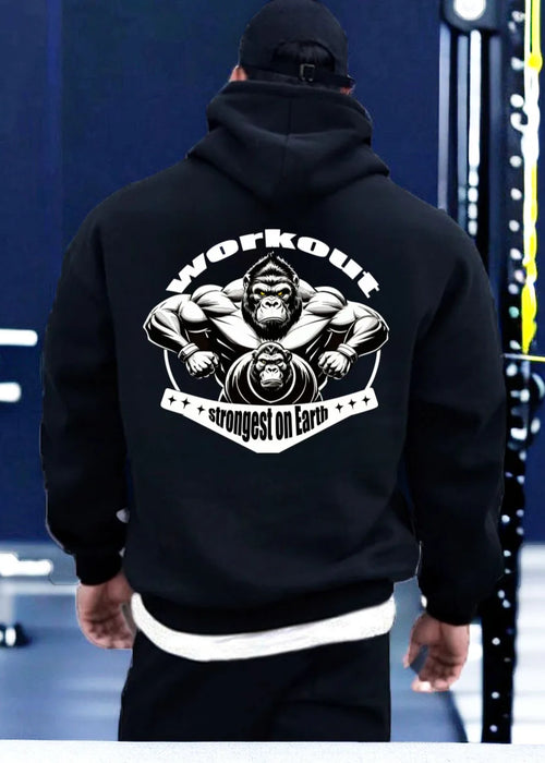 Men's Gym Pullovers Fitness Sweatshirts Man Workout Hoodies Gorilla Bodybuilding Casual Coat