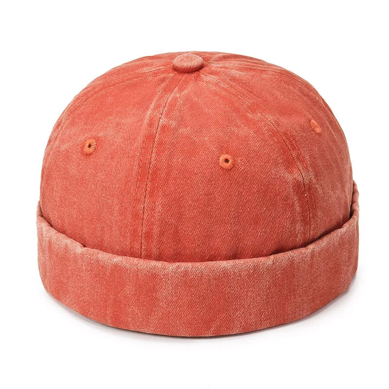 Fashion Denim Docker Cap Brimless Hat Solid Skullcap Solid Color Sailor Cap Beanie Hats Men Women Bucket Cap Adjustable Dad Hat