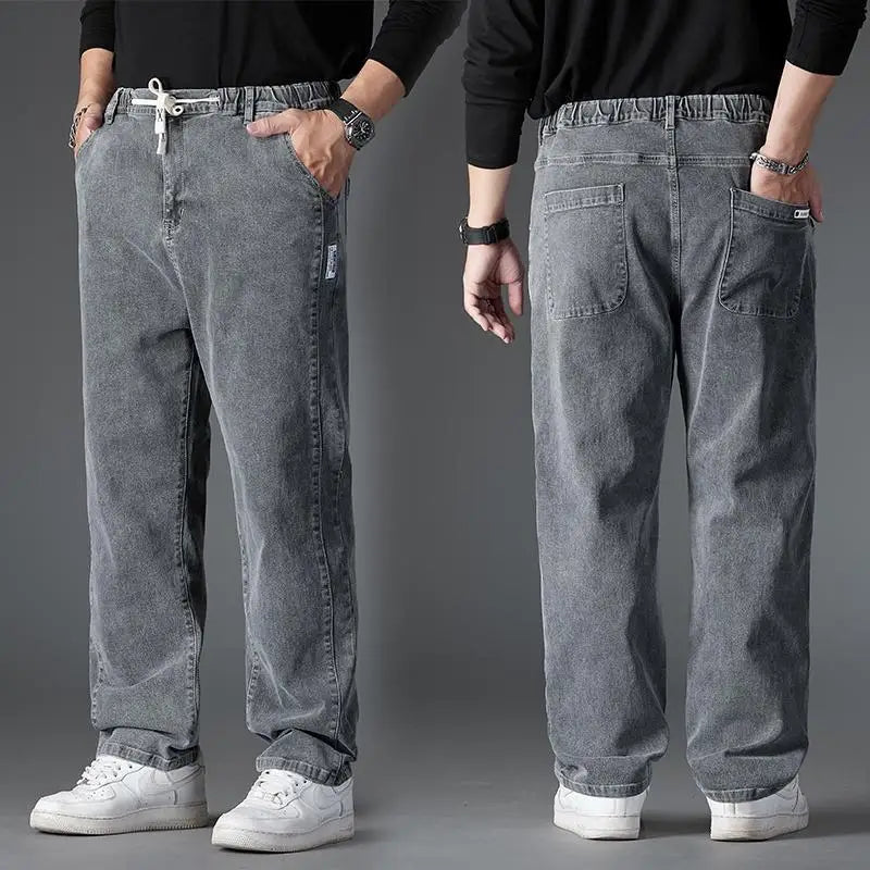 Men's Jeans Plus Size Straight Denim Fabric Pants for Fat People 45-150kg Hombre Wide Leg Jeans Pantalon Homme for Men