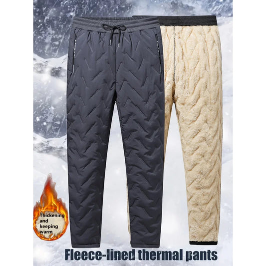 Men's Casual Pants Sets Man Autumn 2025 warm plus thickened Youth Clothing Trousers Y2k Baggy Windproof and warm casual pants