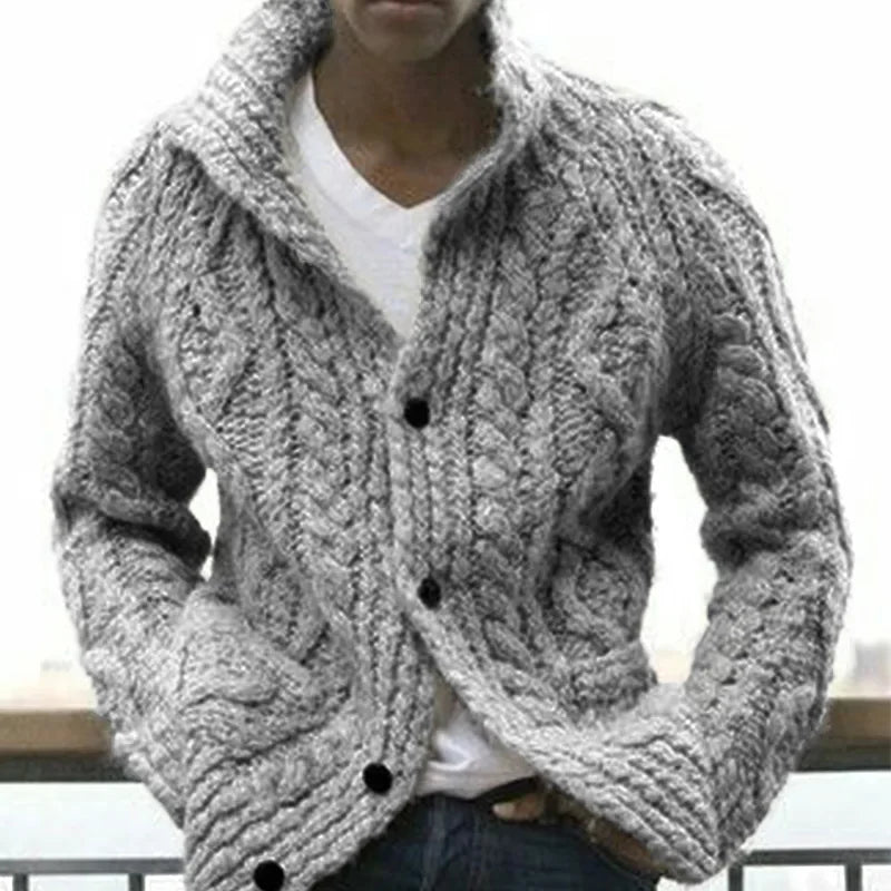 Autumn And Winter Sweater Men's Solid Color Knitted Jacket Men's Cardigan Sweater