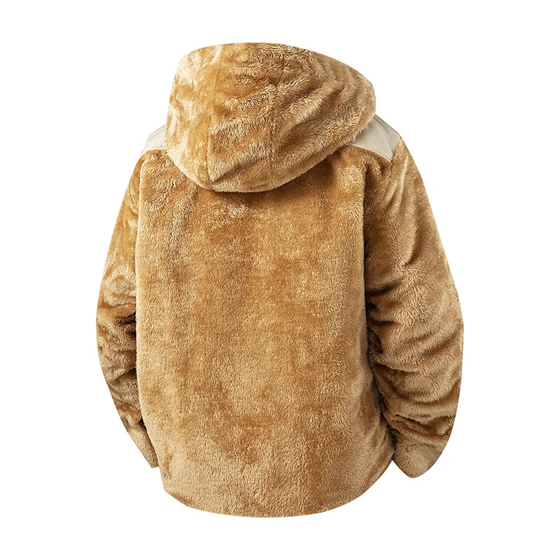 Men's New Hoodie Sweatshirts Winter Lamb Cashmere Thick Warm Sweatshirts Casual Hooded Cardigan Fashion Bomber Zipper Warm Coats