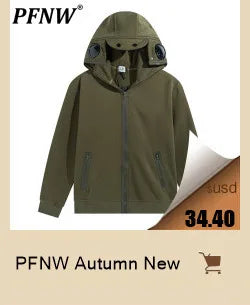 PFNW Worn Out Deconstruction Men's Sweatshirts Cardigan Male High Street Niche Design Masked Hoodies 2024 Spring Trendy 28W2570