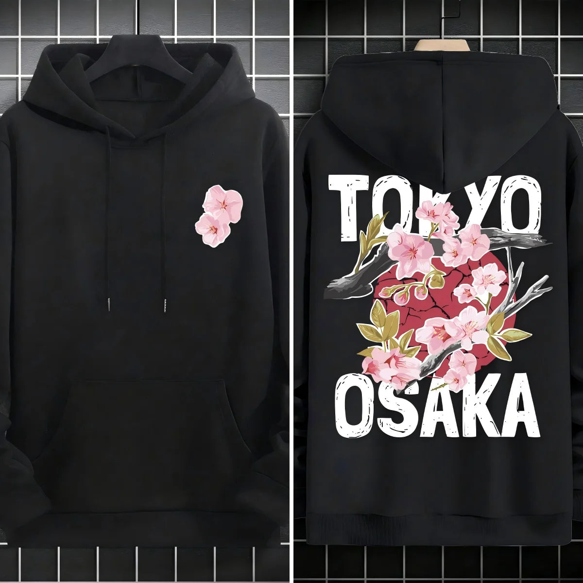 Plum blossoms that can withstand severe cold Print  Mans Retro Loose Hoodie  Fleece Warm Fashion Hoody Unisex Basics Clothing