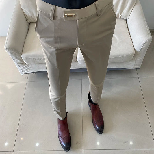 New men's dress pants, formal pants, slimming straight leg, high-end business casual pants, men's long pants