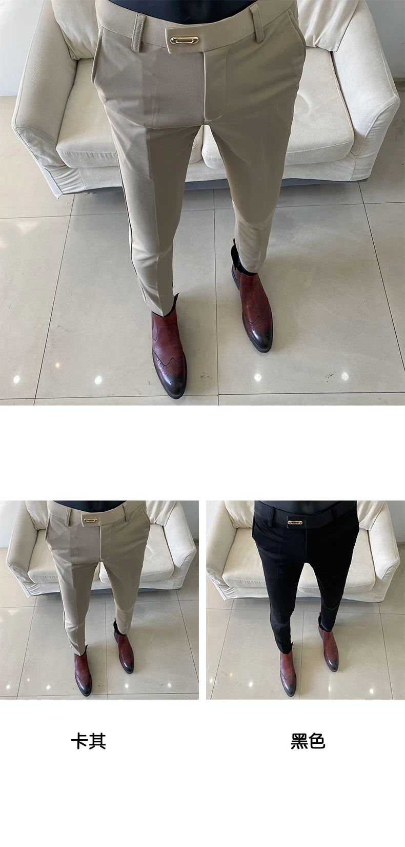New men's dress pants, formal pants, slimming straight leg, high-end business casual pants, men's long pants
