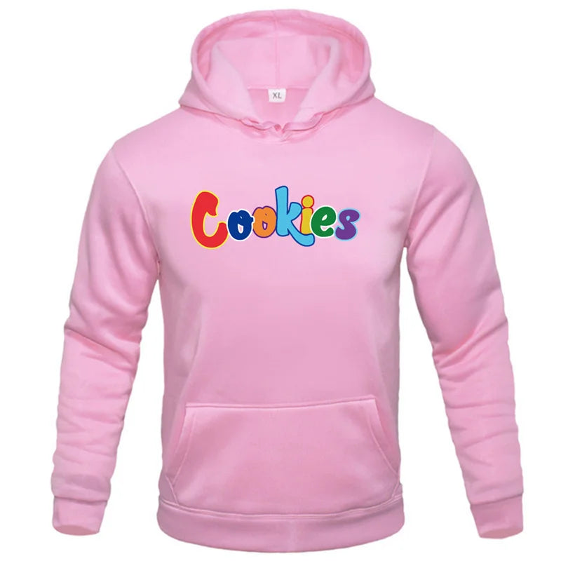 2024 New Fashion Hoody Trend Brand Funny Cookies Printed Men's Hoodies Sweatshirts Hip Hop Streetwear Plus Fleece Pullover