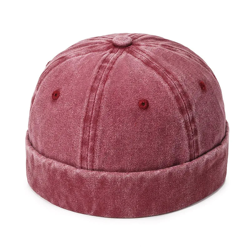 Fashion Denim Docker Cap Brimless Hat Solid Skullcap Solid Color Sailor Cap Beanie Hats Men Women Bucket Cap Adjustable Dad Hat