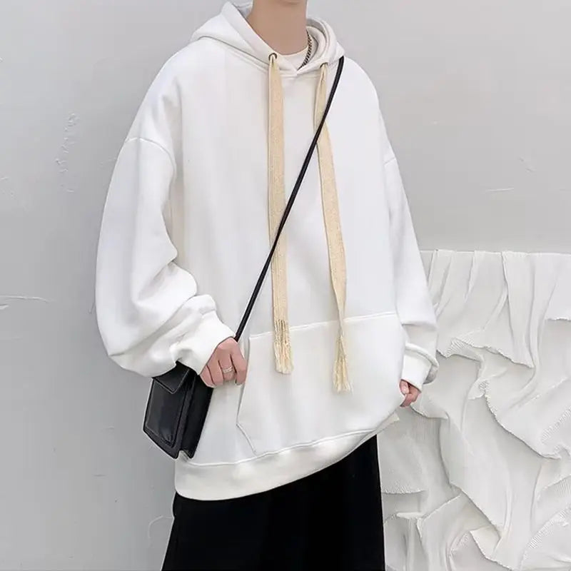 Hooded Sweatshirt for Men in Autumn Winter Fashion Brand Loose Trendy Versatile Coat for Couples Plus Velvet Thickened Clothes