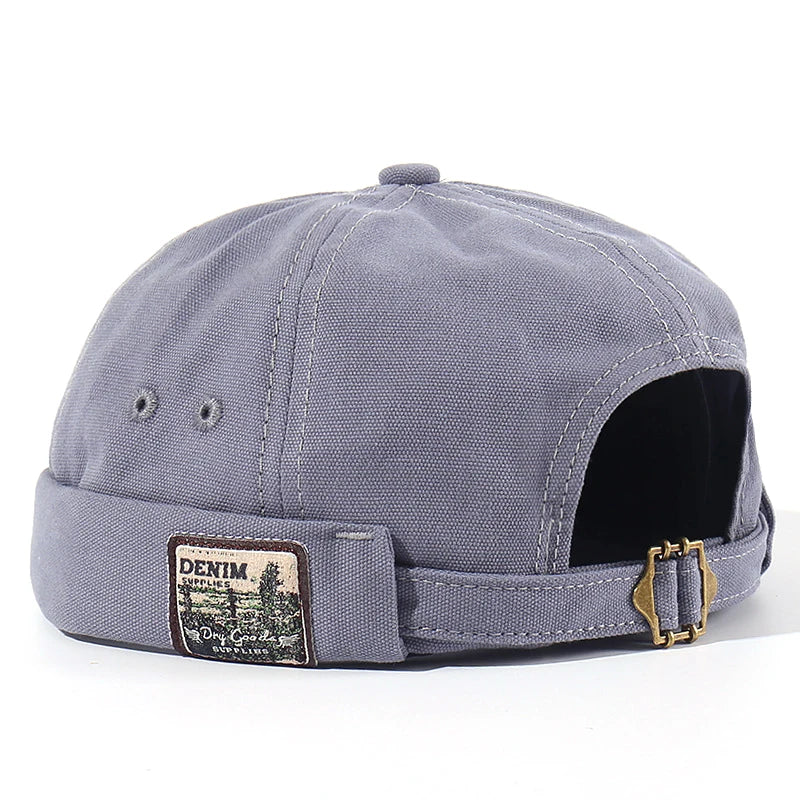 Bocca Vintage Docker Cap Brimless Hat Skullcap Retro Cotton Adjustable Soild Color Summer Autumn Spring Hip Hop Fashion