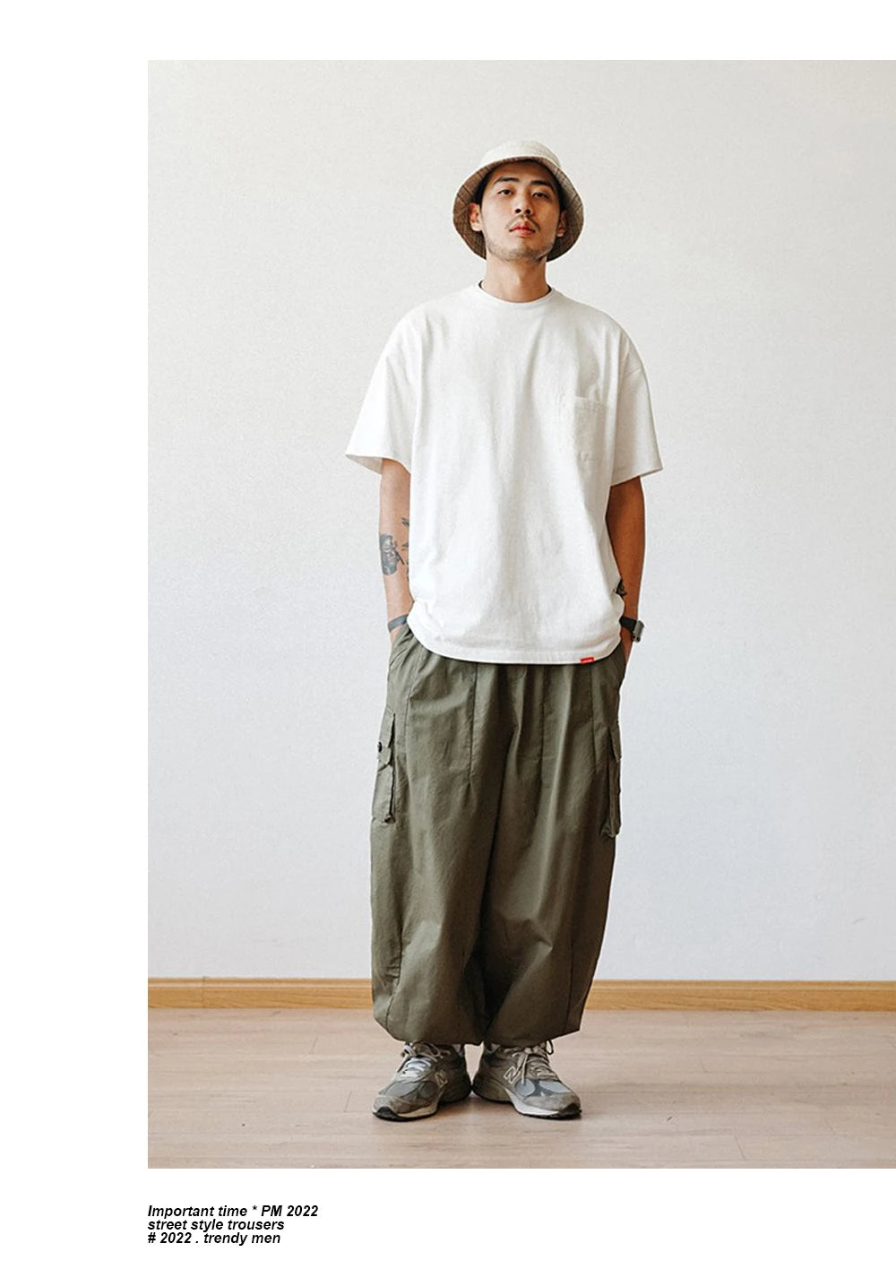 Multi-Pocket Oversized Cargo Pants Mens Casual Solid Thin Baggy Wide Leg Ankle Trousers Man Jogger Pants Harem Lantern Pants
