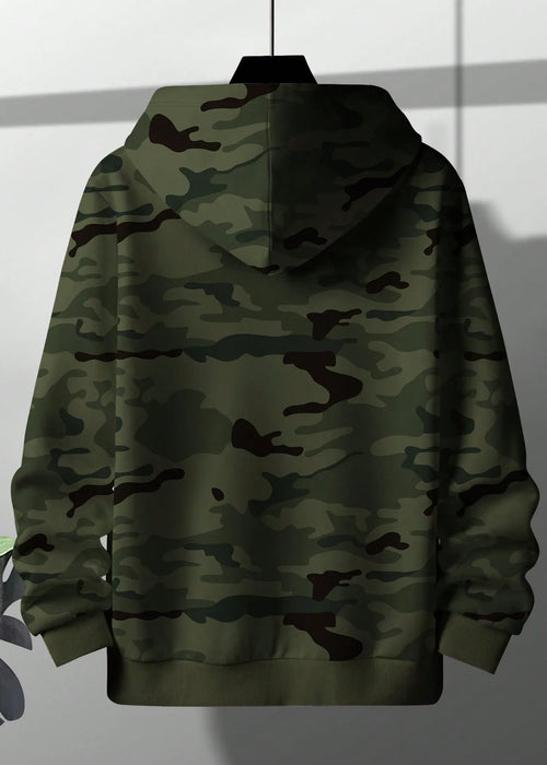 Fashion Trend Men's Camo Print Pocket Drawstring Hot Hoodie Fall/Winter Comfortable Breathable Sports Long Sleeves