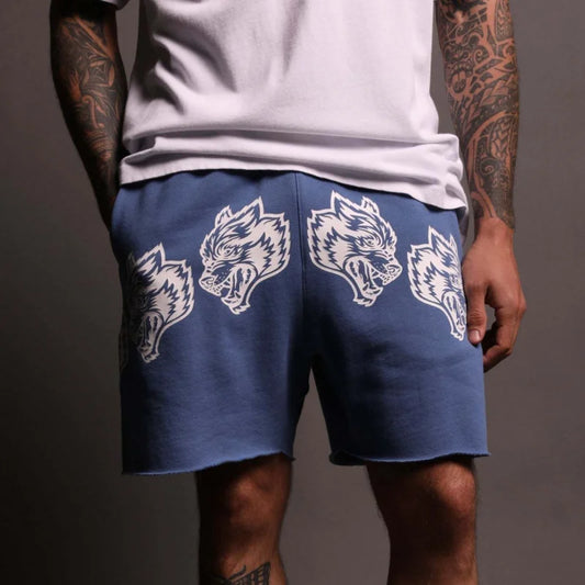 2025 New Men's Cartoon Loose Print Shorts Pure Cotton Summer Frayed Casual Sports Shorts Fitness Sports Five-point Shorts