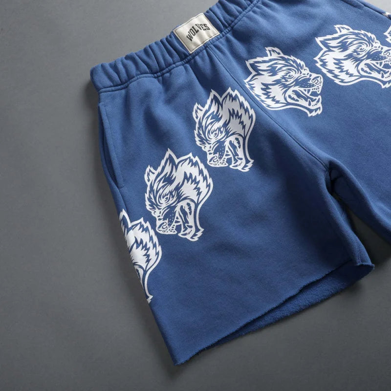 2025 New Men's Cartoon Loose Print Shorts Pure Cotton Summer Frayed Casual Sports Shorts Fitness Sports Five-point Shorts