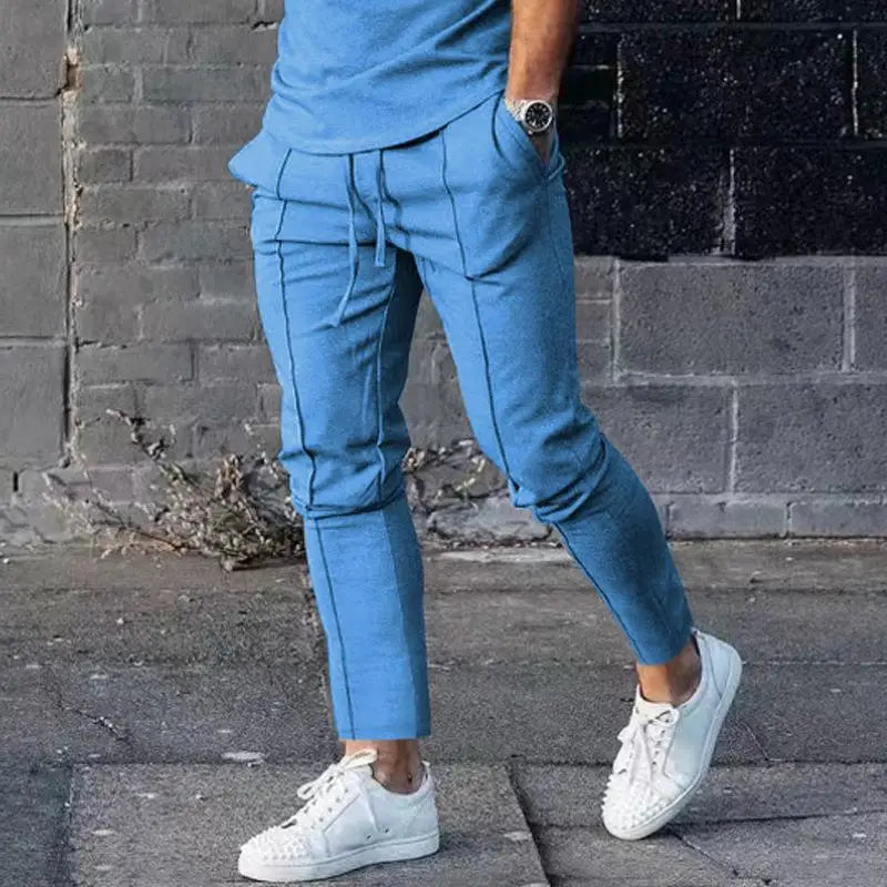 Men's Light Luxury Street New Comfortable Ruffled Pants, Casual Pants High Quality Fashion Solid Color Pocket Sports Men's Pants