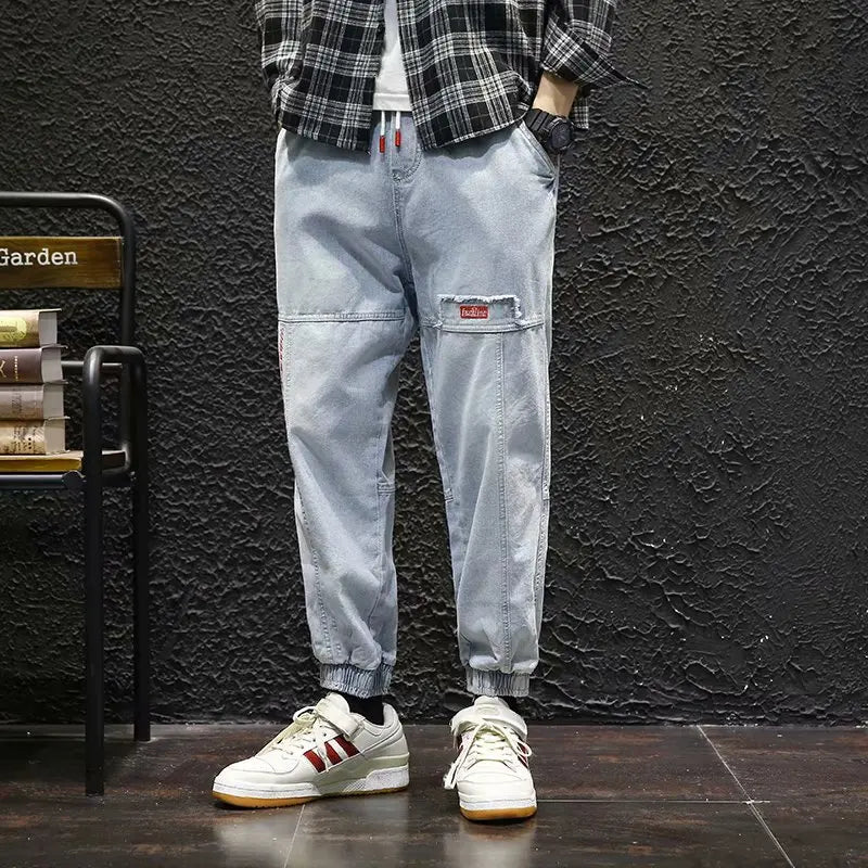 2024 New Streetwear Hip Hop Cargo Pants Men's Jeans Elastic Harun Joggers In Autumn and Spring Men ClothIng