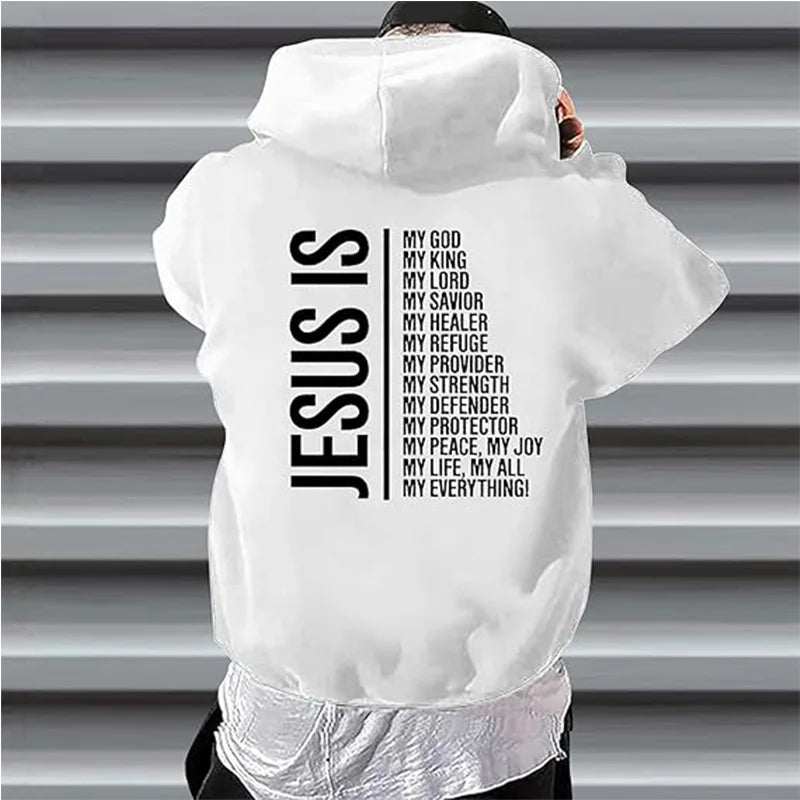 Jesus is My Everything My God My Lord My Savior Christian Men's Hoodie Sweatshirts