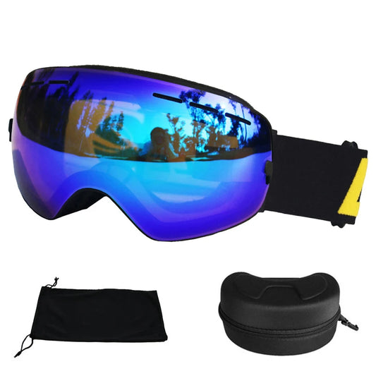 LOCLE Ski Goggles Double Layers Anti-fog UV 400 Ski Glasses Men Women Skiing Snowboard Skateboard Snow Goggles Ski Mask