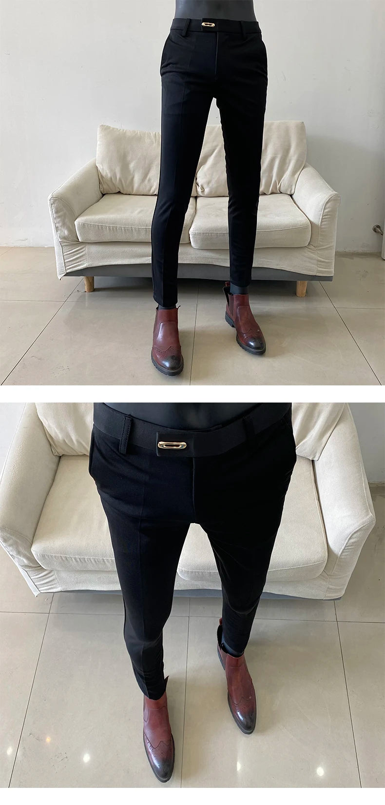 New men's dress pants, formal pants, slimming straight leg, high-end business casual pants, men's long pants