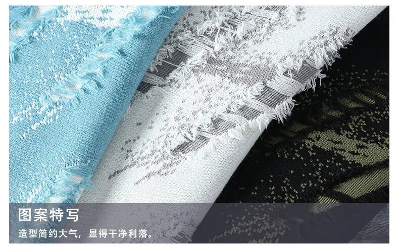 2025 Autumn Men Casual Sweater Tassels Patchwok Cute Couple Sweaters Round Neck Long Sleeve Male Knitted Harajuku Pullover