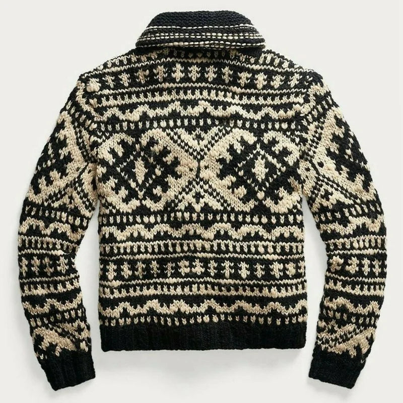 New 2025 Autumn Winter Men's Warm Cardigan Sweater Harajuku Cartoon Knitted Sweater Pullover Hip Hop Casual Knitwear Male Tops