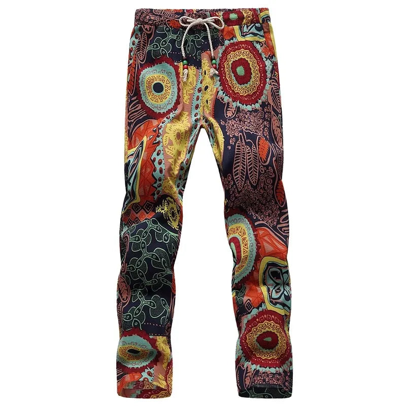 Summer thin men's large size shorts floral sports leisure nine-minute pants