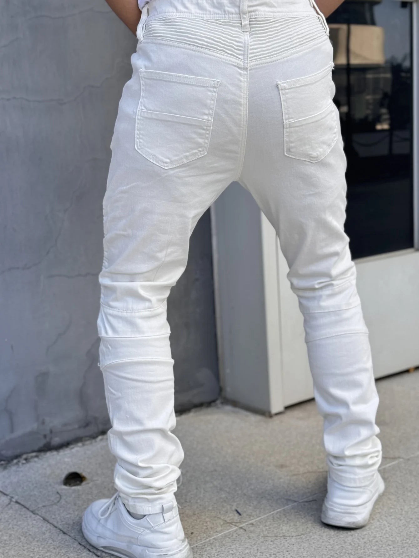 Fashionable Men's Jeans   Cool and Stylish Hip Hop Style Casual Pants   White Cotton Blended Fabric   Breathable and Comfortable