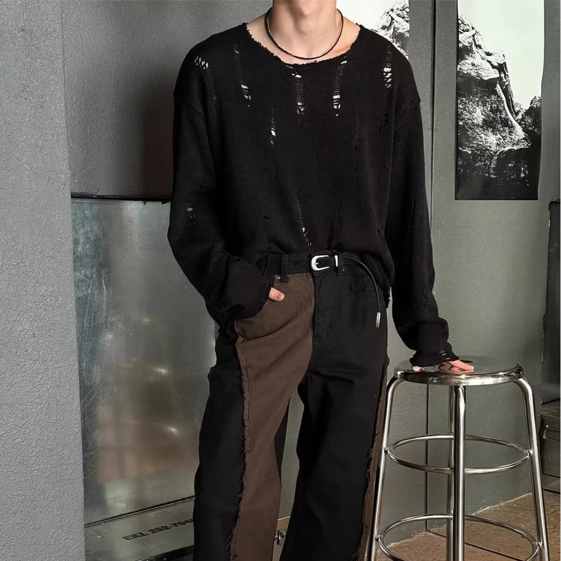 Men's Long Sleeve T-Shirt Hollow out Brushed Knitted Loose Fit Lightweight Breathable Summer Sunshade Casual Style Polyester ...