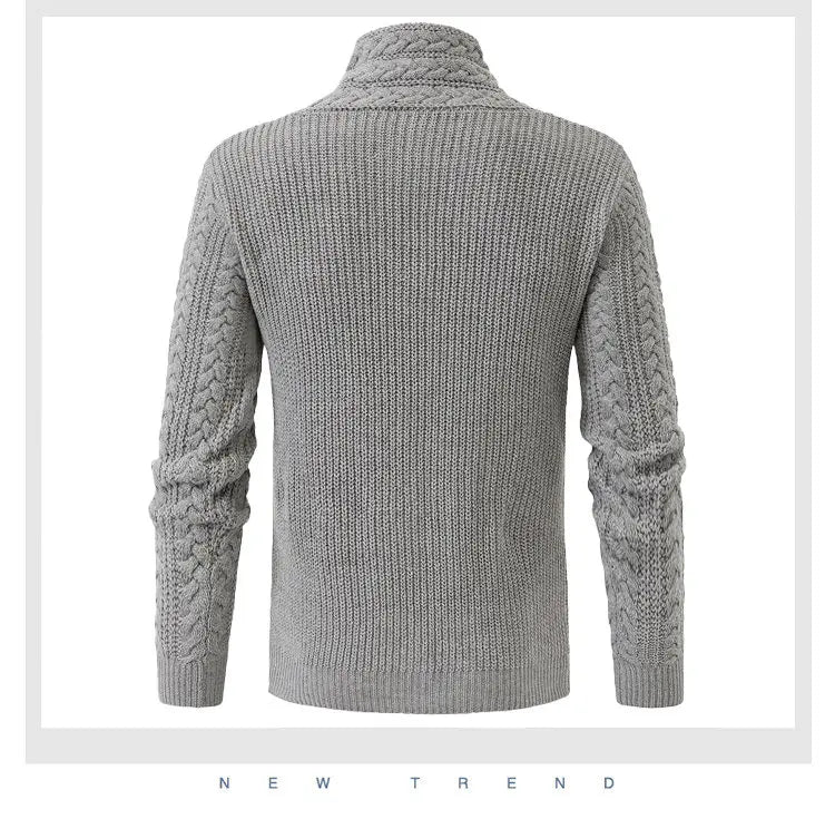 Autumn Winter Long Sleeved Knitted Sweater Men's Retro Solid Color Versatile Knit Pullover Sweaters Social Party Men Clothing