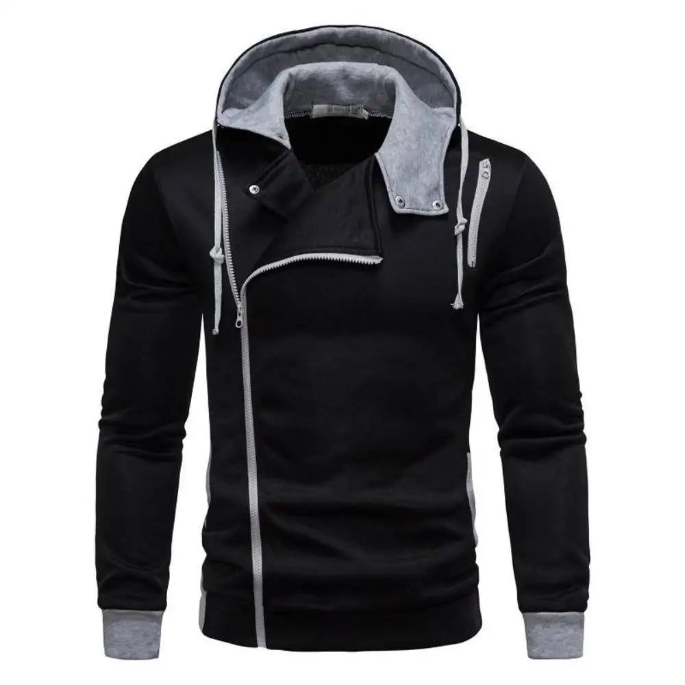 New Men Sweatshirts Jackets Korean Style Daily Casual Sportwear Simple Side Zipper Hooded Tracksuits Youth Hoodies Outerwear