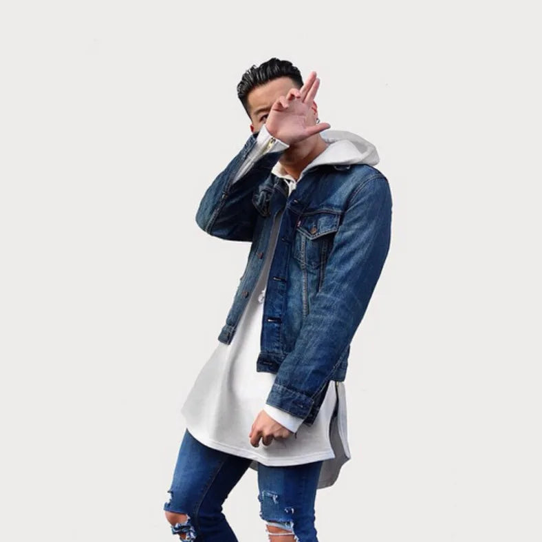 2026 Brand New Mens Hoodies Sweatshirts Streetwear Hip Hop Long Zipper Sweatshirt Cut Extended Men Hoody Sweatshirts For Male