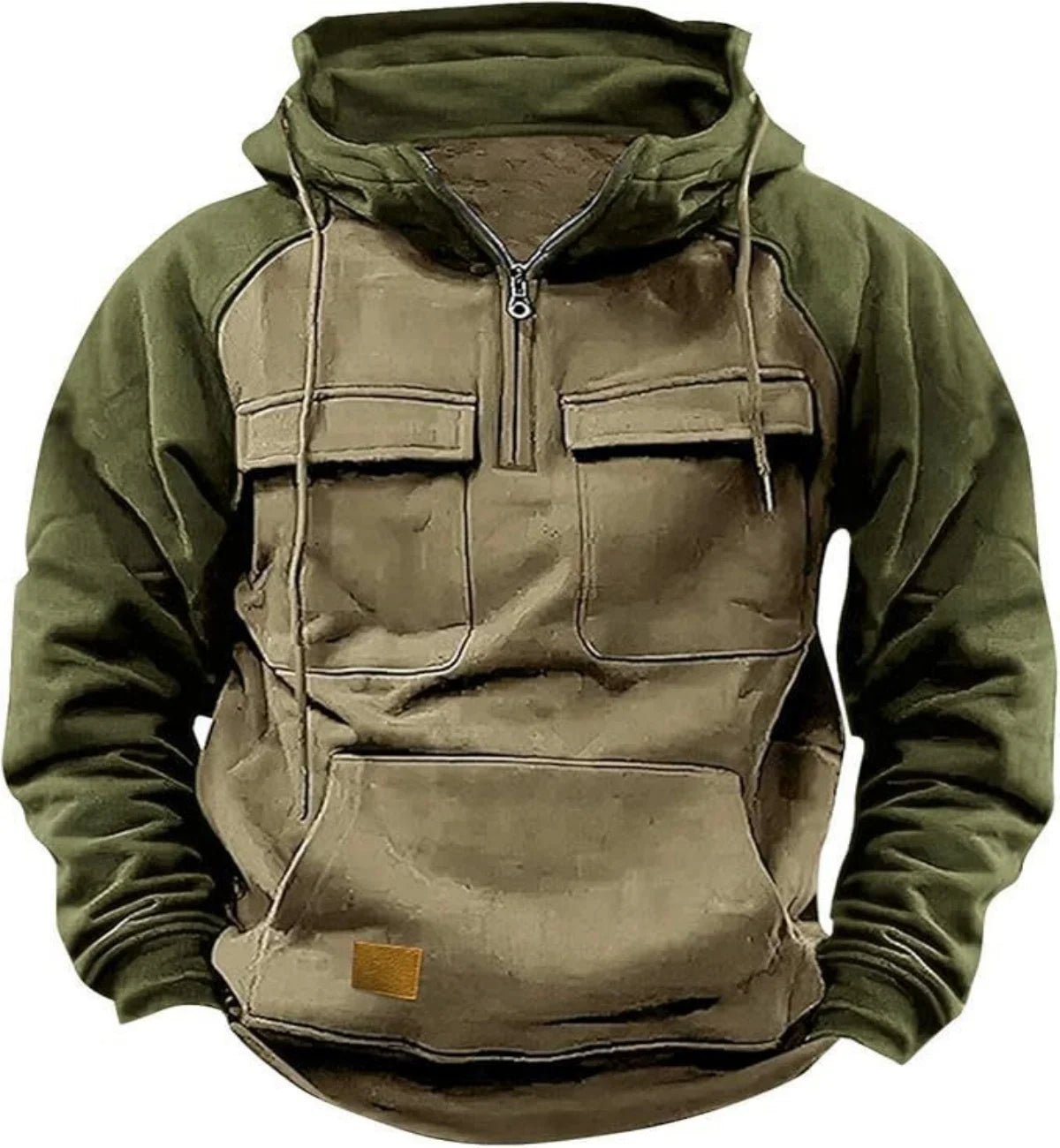 Men's Casual Hooded Sweatshirt Autumn Winter Fashionable Loose Workwear Multiple Pockets Youthful Design Long-Sleeved Hoodie
