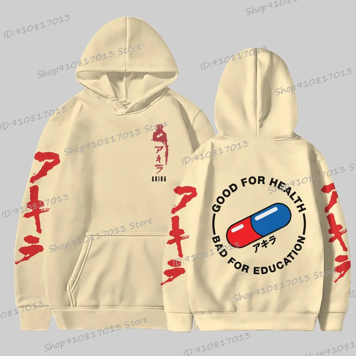 Hoodies Japanese Anime Akira Print Sweatshirts Men Women Unisex Fashion Sweatshirt Oversized Hoodie Long Sleeves Pullover Coat