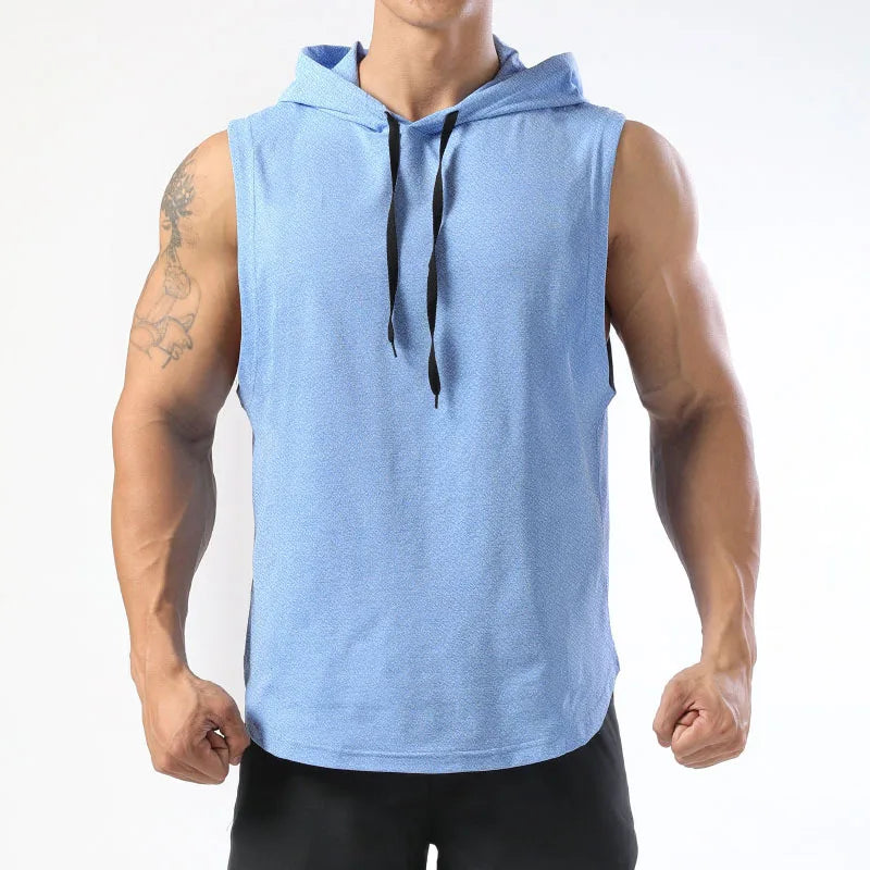 Solid Color Brand New Men's Tank Tops Vest Sleeveless Tees For Male Hooded Man Vests Tops Hip Hop Men Tank Top T shirt