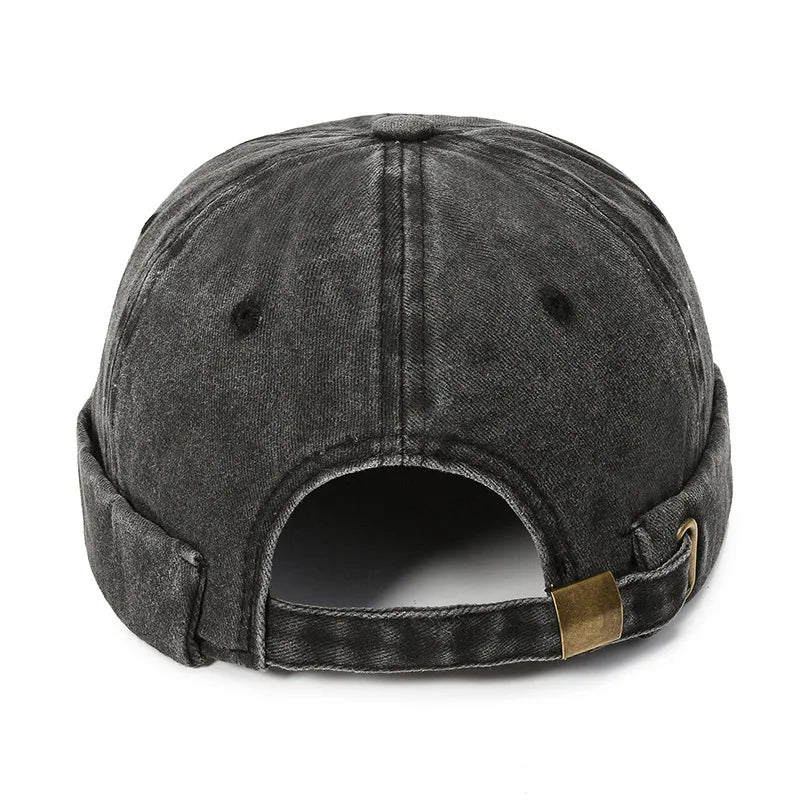 Fashion Denim Docker Cap Brimless Hat Solid Skullcap Solid Color Sailor Cap Beanie Hats Men Women Bucket Cap Adjustable Dad Hat