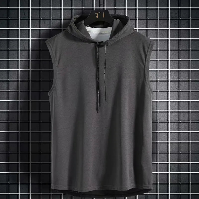 New Fashion Zipper Cardigan Sweater Mens Sleeveless Hooded Vest Jacket Plus Size S-4XL Streetwear Vest Hoodies