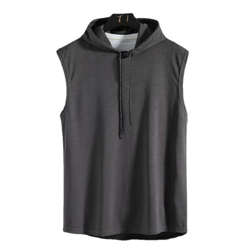 New Fashion Zipper Cardigan Sweater Mens Sleeveless Hooded Vest Jacket Plus Size S-4XL Streetwear Vest Hoodies