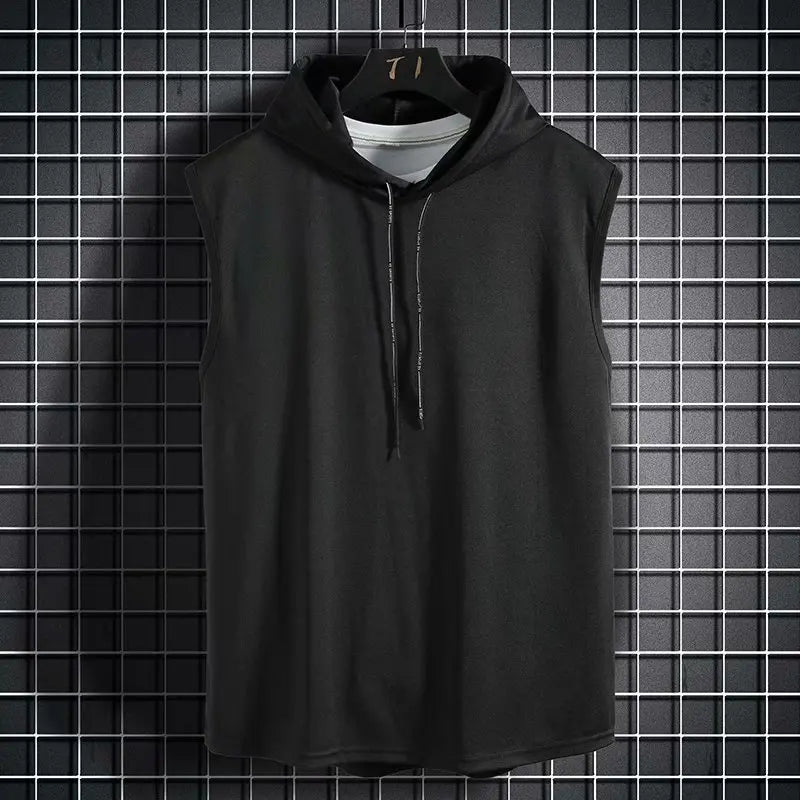 New Fashion Zipper Cardigan Sweater Mens Sleeveless Hooded Vest Jacket Plus Size S-4XL Streetwear Vest Hoodies