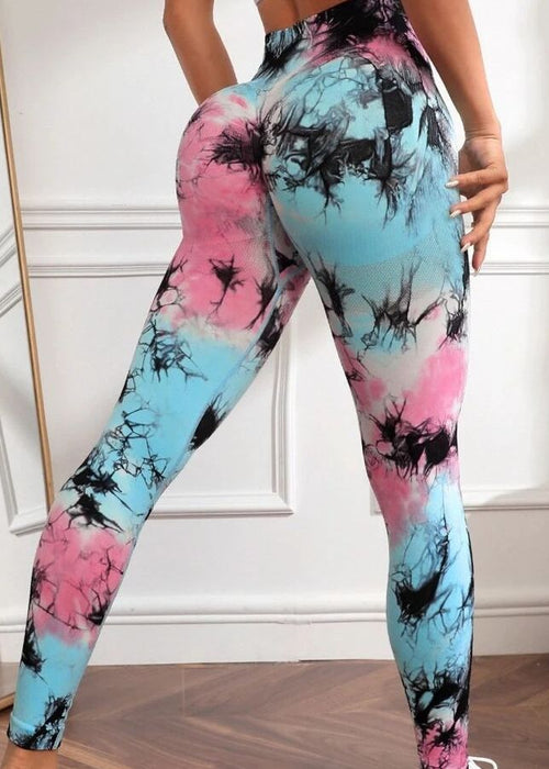 Tie-dyed Fitness For Women High Waist Hip Lift Sports Yoga Pants