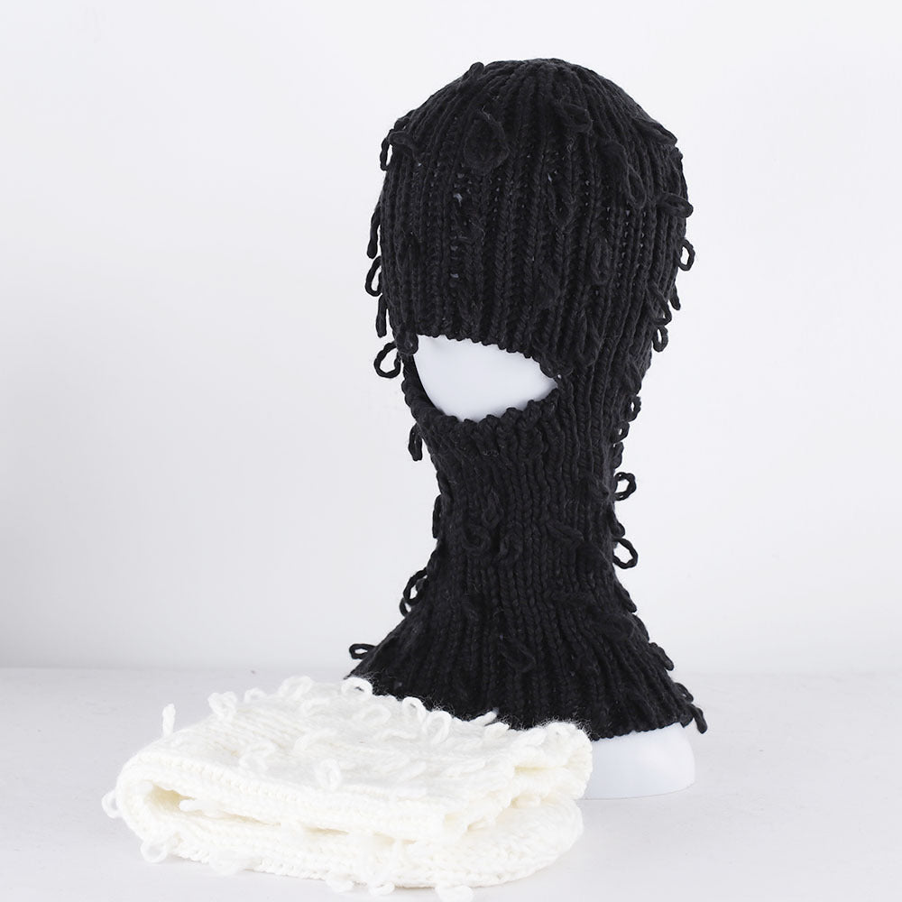Men's And Women's Coil Cap Hand-made Woolen Mask