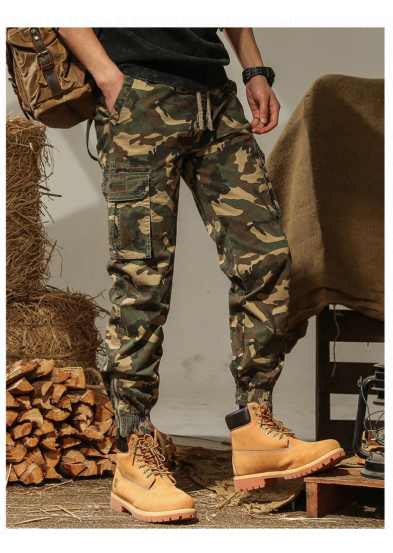 Men's Washed Camouflage Cotton Casual Pants