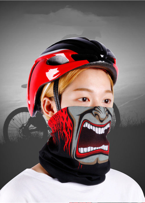 Men Collar Bicycle Riding Solid Color Scarf