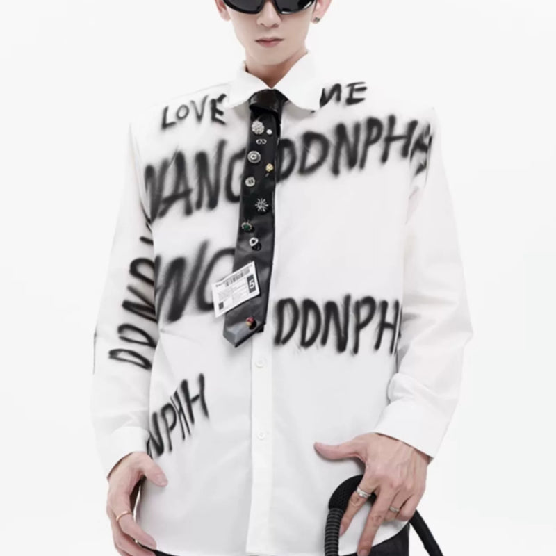 Profile Padded Shoulder White Shirt