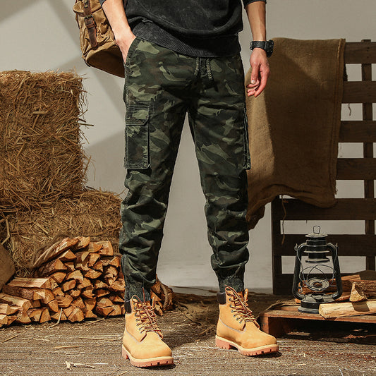 Men's Washed Camouflage Cotton Casual Pants