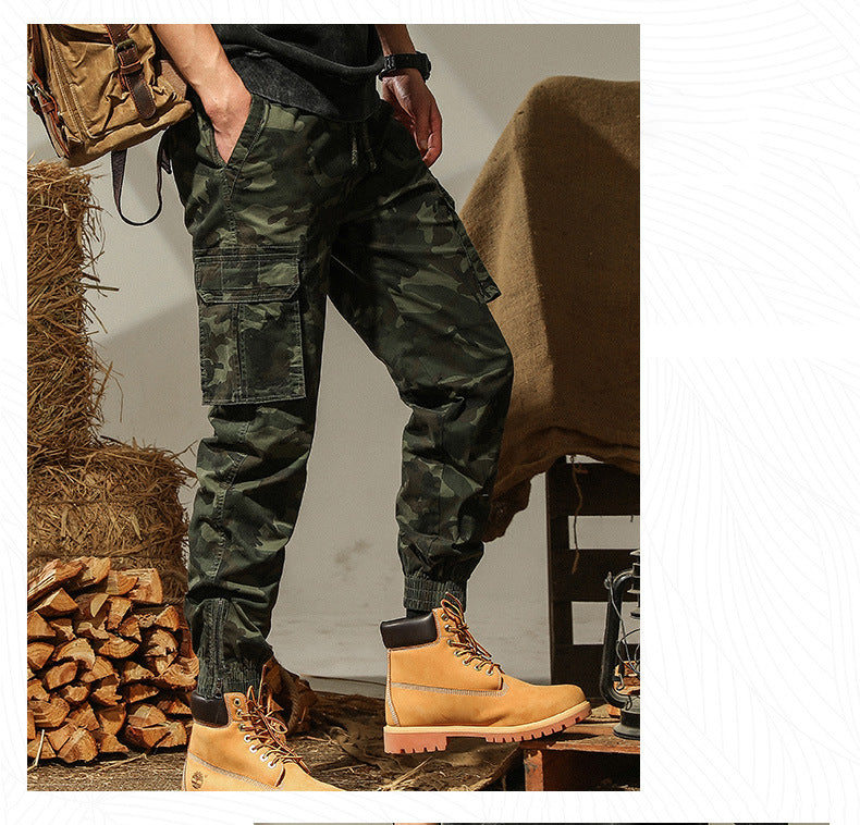 Men's Washed Camouflage Cotton Casual Pants