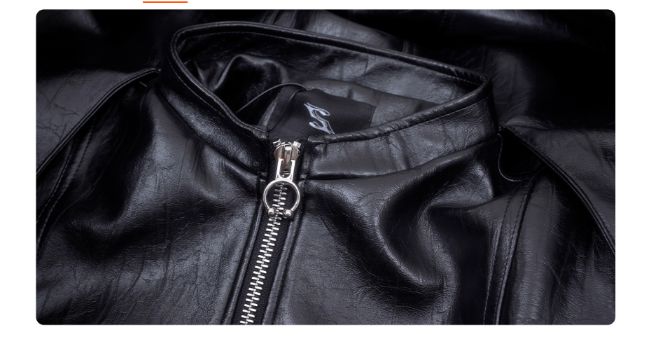 Leather Jacket Coat Men's Autumn Red Stitching Short Leather Jacket